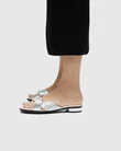Women's ECCO® Sculpted Alba 25 Leather Heeled Sandal - Silver - Lifestyle_Image_1