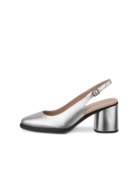 ECCO® Sculpted LX 55 női vastag sarkú bőr körömcipő - Ezüst - O