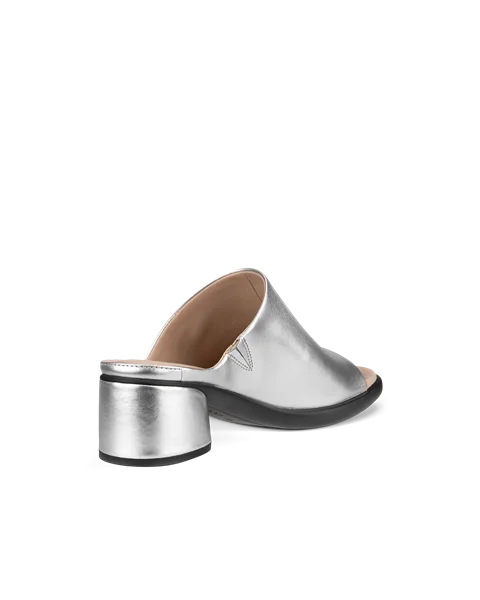 Women's ECCO® Sculpted Sandal LX 35 Leather Mule Sandal - Silver - B