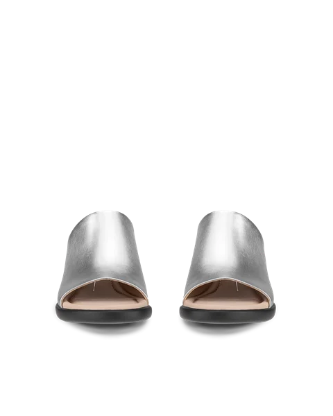 Women's ECCO® Sculpted Sandal LX 35 Leather Mule Sandal - Silver - Front_Pair