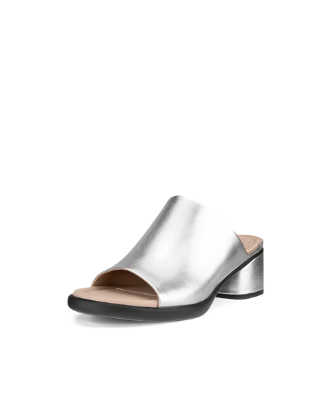 Women's ECCO® Sculpted Sandal LX 35 Leather Mule Sandal - Silver - M