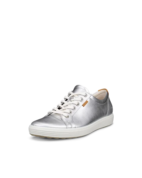ECCO® Soft 7 Damen Ledersneaker - Silber - M