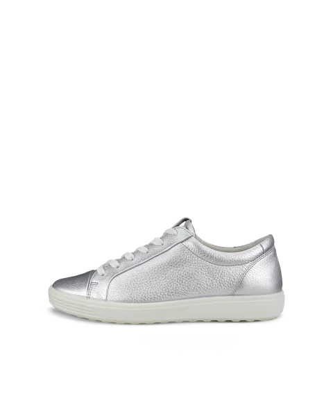 ECCO® Soft 7 dame sneakers skinn - Sølv - O