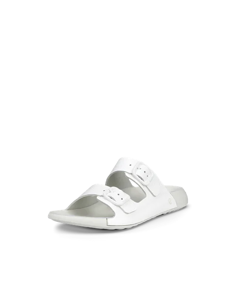 Women's ECCO® Cozmo Leather Two Strap Sandal - White - M