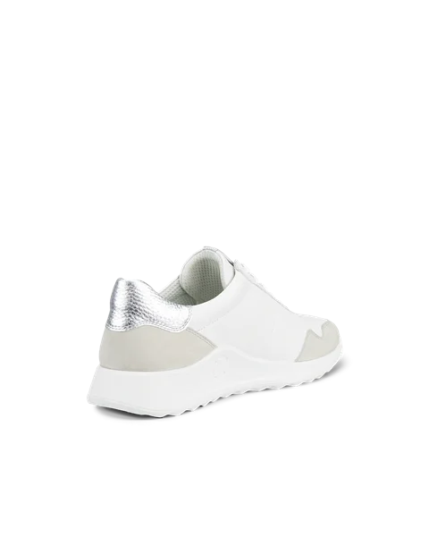 Women's ECCO® Flexure Runner Leather Trainer - White - B