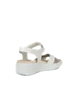 Women's ECCO® Flowt Wedge LX Leather Wedge Sandal - White - B