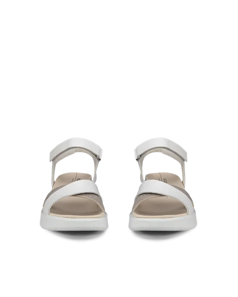 Women's ECCO® Flowt Wedge LX Leather Wedge Sandal - White - Front_Pair