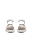 Women's ECCO® Flowt Wedge LX Leather Wedge Sandal - White - Front_Pair