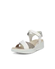 Women's ECCO® Flowt Wedge LX Leather Wedge Sandal - White - M