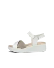 Damskie skórzane sandały na koturnie ECCO® Flowt Wedge LX - Biały - O