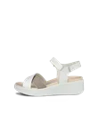 Women's ECCO® Flowt Wedge LX Leather Wedge Sandal - White - O