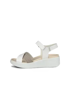 ECCO® Flowt Wedge LX ženske kožne sandale na platformu - Bijela - O