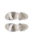 Women's ECCO® Flowt Wedge LX Leather Wedge Sandal - White - Top_Left_Pair