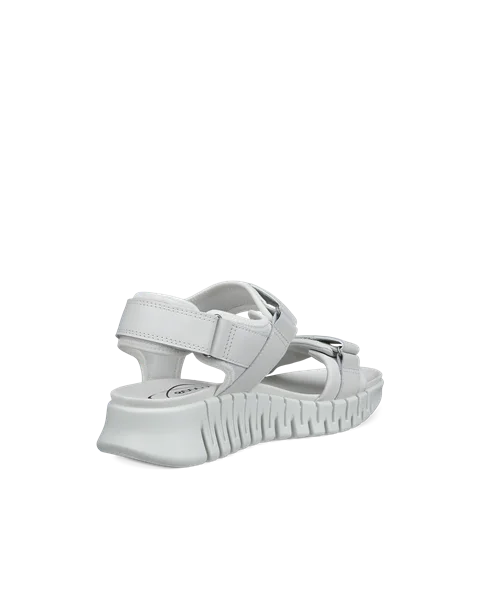 Women's ECCO® Gruuv Sol Leather Heeled Sandal - White - B