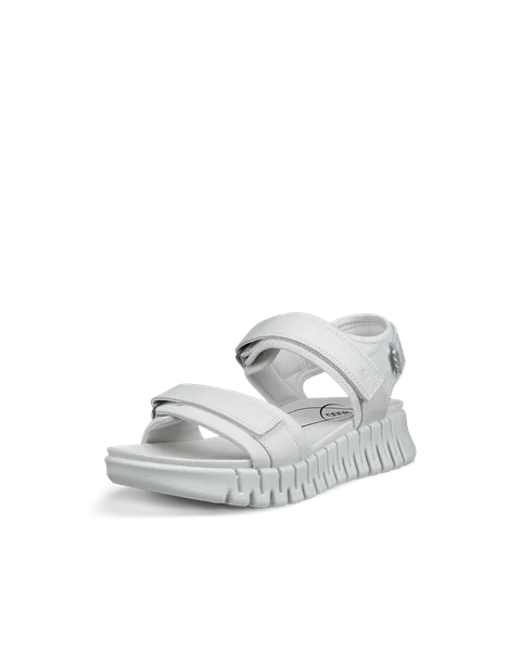 Women's ECCO® Gruuv Sol Leather Heeled Sandal - White - M