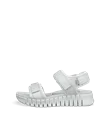 Women's ECCO® Gruuv Sol Leather Heeled Sandal - White - O