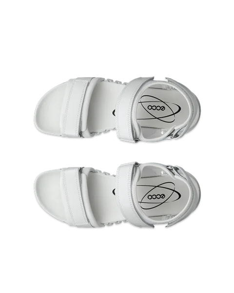 Women's ECCO® Gruuv Sol Leather Heeled Sandal - White - Top_Left_Pair
