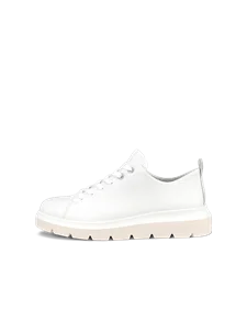 Women's ECCO® Nouvelle Leather Lace-Up Shoe - White - O