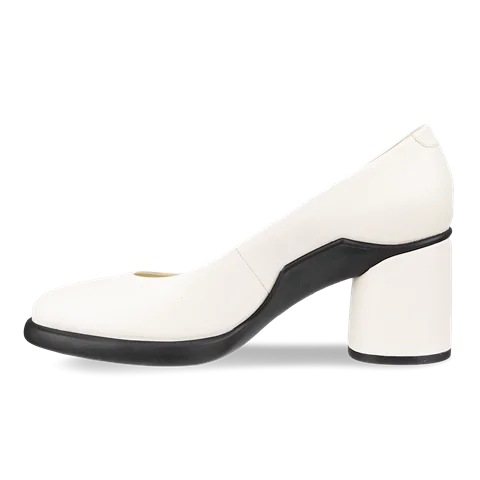 Women's ECCO® Sculpted Lx 55 Leather Block-Heeled Pump - White - Inside