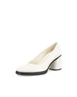 Women's ECCO® Sculpted Lx 55 Leather Block-Heeled Pump - White - M