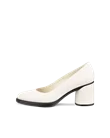 Women's ECCO® Sculpted Lx 55 Leather Block-Heeled Pump - White - O