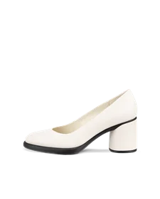 Sapatos salto quadrado couro mulher ECCO® Sculpted Lx 55 - Branco - O