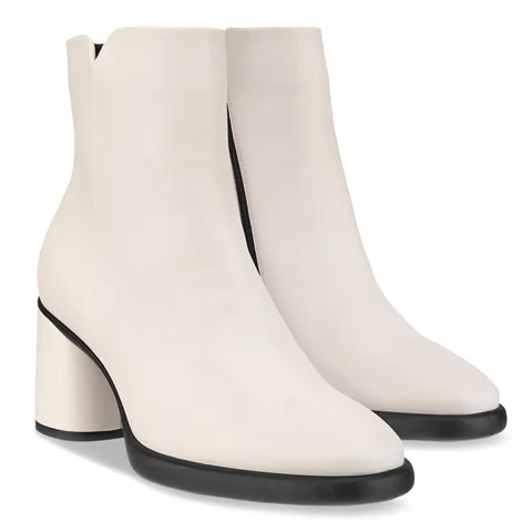 Women's ECCO® Sculpted Lx 55 Leather Mid-Cut Boot - White - Pair