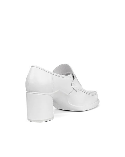 Naisten ECCO® Sculpted LX 55 tolppakorkoinen loaferi nahkaa - Valkoinen - B