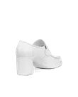 Women's ECCO® Sculpted LX 55 Leather Block-Heeled Loafer - White - B