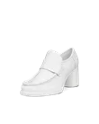 Women's ECCO® Sculpted LX 55 Leather Block-Heeled Loafer - White - M