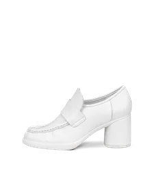 Naisten ECCO® Sculpted LX 55 tolppakorkoinen loaferi nahkaa - Valkoinen - O