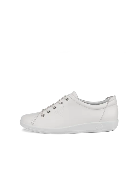 Women's ECCO® Soft 2.0 Leather Walking Shoe - White - O