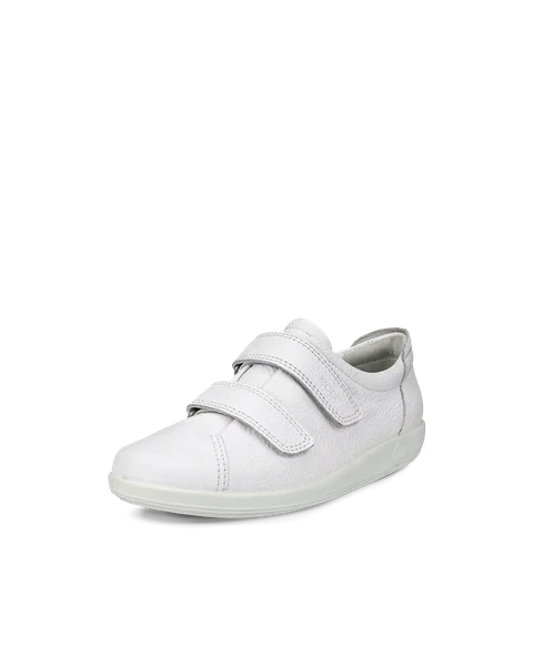 Women's ECCO® Soft 2.0 Leather Walking Shoe - White - M