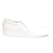 Damskie skórzane buty wsuwane ECCO® Soft 60 - Biały - Outside