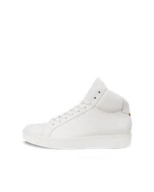 Women's ECCO® Soft 60 Leather High-Top Trainer - White - O