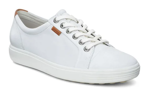 Damskie skórzane sneakersy ECCO® Soft 7 - Biały - Nfh