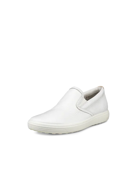 Damskie wsuwane buty ze skóry ECCO® Soft 7 - Biały - M