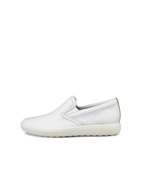 Damskie wsuwane buty ze skóry ECCO® Soft 7 - Biały - O