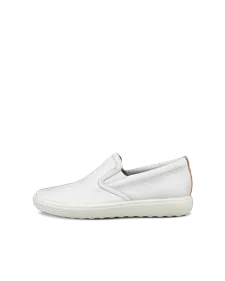 ECCO® Soft 7 slip-on sko i læder til damer - Hvid - O