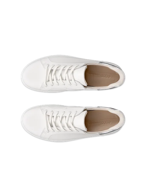 ECCO® Soft 7 Dames leren sneaker - Wit - Top_Left_Pair