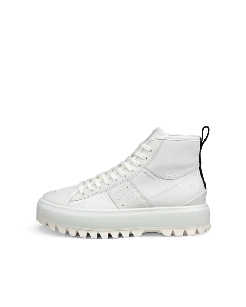 Women's ECCO® Street Ace Rugged Nubuck Gore-Tex High-Top Trainer - White - O