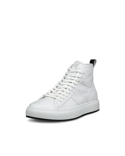 Sapatilhas cano alto couro mulher ECCO® Street Ace - Branco - M