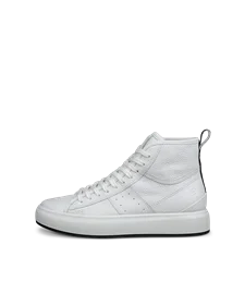 ECCO® Street Ace baskets montante en cuir pour femme - Blanc - O