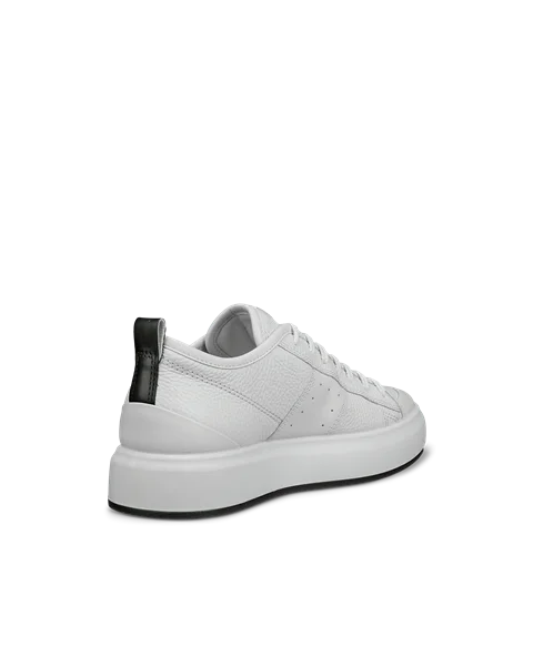 Women's ECCO® Street Ace Leather Trainer - White - B