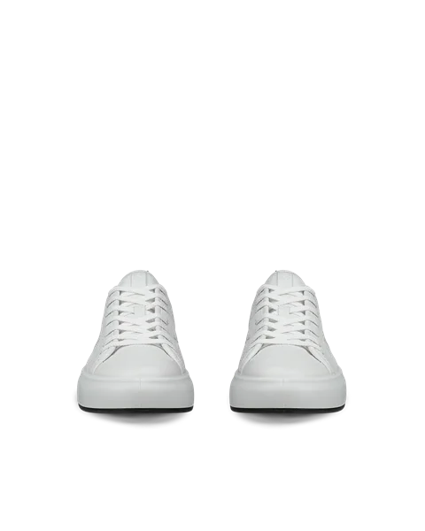 Women's ECCO® Street Ace Leather Trainer - White - Front_Pair