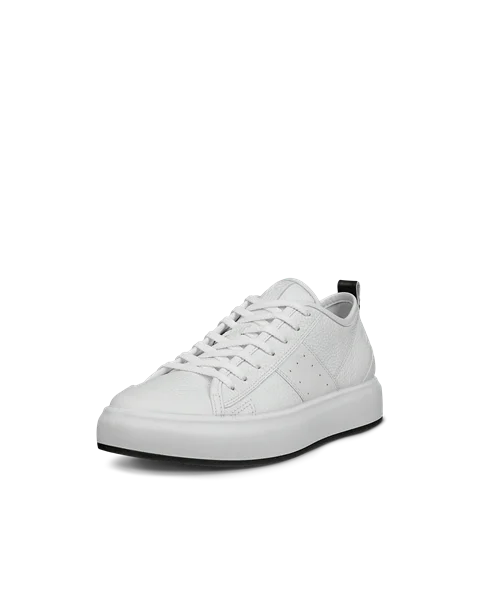 Women's ECCO® Street Ace Leather Trainer - White - M