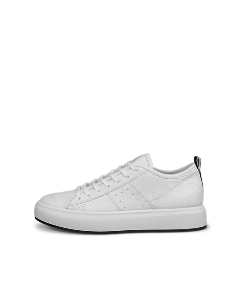 Women's ECCO® Street Ace Leather Trainer - White - O