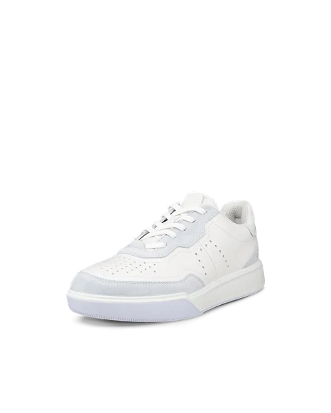 Women's ECCO® Street Court Leather Trainer - White - M