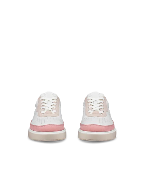 ECCO® Street Court Dames leren sneaker - Wit - Front_Pair