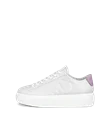 Women's ECCO® Street Platform Leather Platform Trainer - White - O